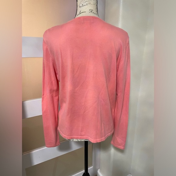 Lilly Pulitzer coral pink button up cardigan SZ Medium - Picture 2 of 7